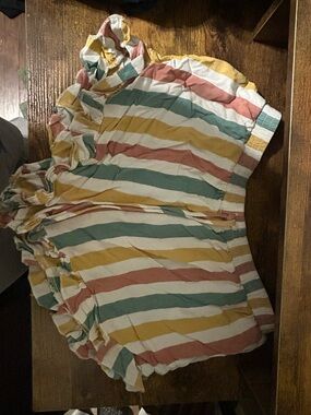Striped American Eagle shorts in yellow, green and reddish women size medium